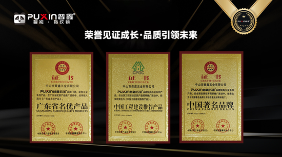 中國十大智能鎖品牌！普鑫用榮譽撐起品牌高度